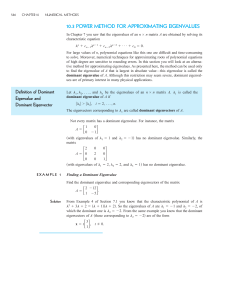 10.3 POWER METHOD FOR APPROXIMATING EIGENVALUES