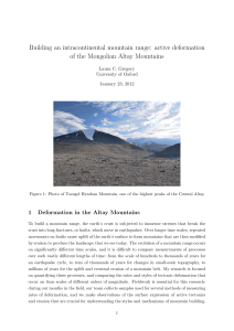 Building an intracontinental mountain range: active deformation of