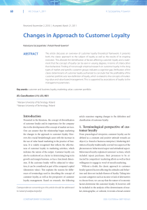 Changes in Approach to Customer Loyalty