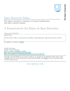 A Framework for the Ethics of Open Education