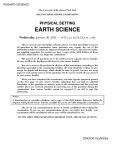 PHYSICAL SETTING EARTH SCIENCE