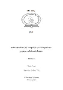 Robust thallium(III) complexes with inorganic and organic