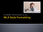 MLA Style Formatting