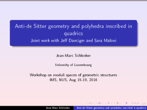 Anti-de Sitter geometry and polyhedra inscribed in quadrics