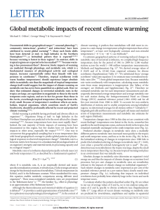 Global metabolic impacts of recent climate warming