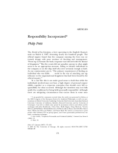 Responsibility Incorporated* Philip Pettit