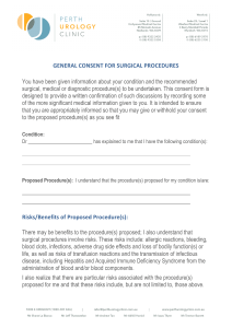 GENERAL CONSENT FOR SURGICAL PROCEDURES You have