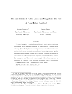 The Dual Nature of Public Goods and Congestion: The Role of