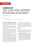 the case for certified physician assistants