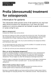 Prolia (denosumab) treatment for osteoporosis