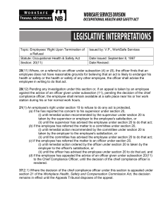 Employees` Right Upon Termination of a Refusal