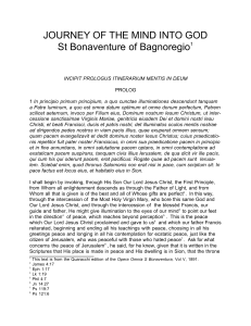 JOURNEY OF THE MIND INTO GOD St Bonaventure of Bagnoregio1