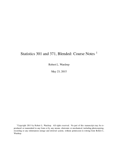 Statistics 301 and 371, Blended: Course Notes