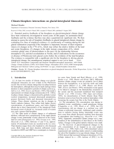 Climate-biosphere interactions on glacial