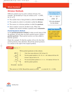 Division Methods - Bonny Eagle Mathematics