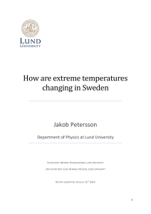 How are extreme temperatures changing in Sweden