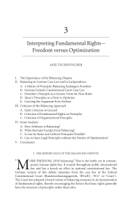 Interpreting Fundamental Rights – Freedom versus Optimization