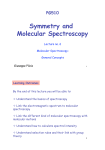 PG510 Symmetry and Molecular Spectroscopy