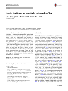 Invasive lionfish preying on critically endangered reef fish