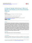 Is Climate Change a Moral Issue? Effects of Egoism and Altruism on
