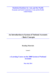 An Introduction to System of National Accounts – Basic