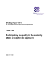 Claus Offe Participatory inequality in the austerity state: a supply