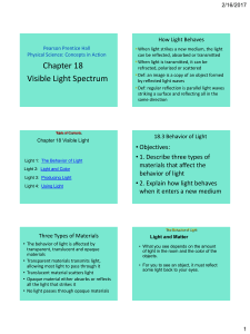 Chapter 18 The Light Spectrum