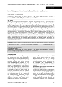Role of Estrogen and Progesterone in Human Disorders An