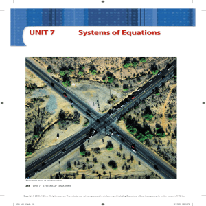 UNIT 7 Systems of Equations