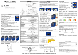 Datalogic TL46-WL Contrast Sensor Instruction Manual