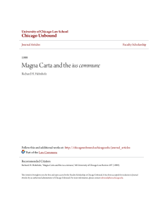 Magna Carta and the ius commune - Chicago Unbound