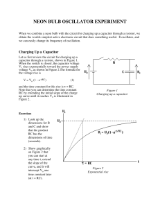 NEON BULB OSCILLATOR EXPERIMENT