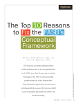 The Top 10 Reasons to Fix the FASB`s Conceptual Framework