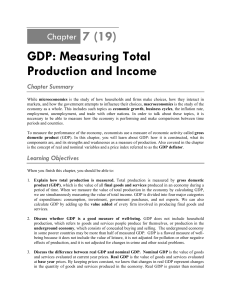 GDP: Measuring Total Production and Income