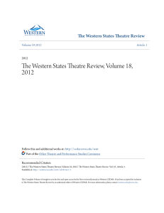The Western States Theatre Review, Volume 18