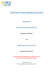 Cell-Free Protein Synthesis Course