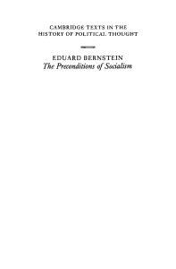 Eduard Bernstein, The Preconditions of Socialism