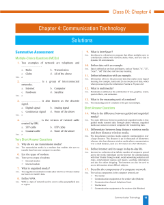 Chapter 4: Communication Technology Solutions