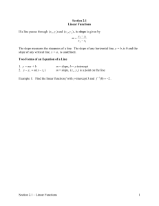 Section 2.1 Linear Functions