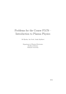 Problems for the Course F5170 – Introduction to