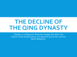 THE DECLINE OF THE QING DYNASTY