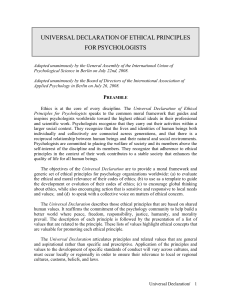 universal declaration of ethical principles for psychologists