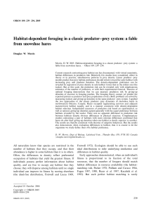 Habitat-dependent foraging in a classic predatorа/prey system: a