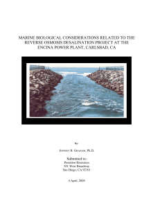 marine biological considerations related to the reverse osmosis