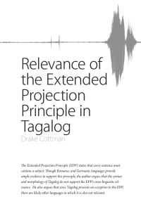Relevance of the Extended Projection Principle in Tagalog