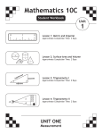Unit One - Math 10C