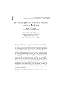 The settling factors of Roman villas in southern Lusitania