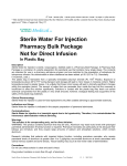 Sterile Water For Injection Pharmacy Bulk Package Not for Direct