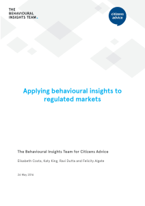Applying behavioural insights to regulated markets