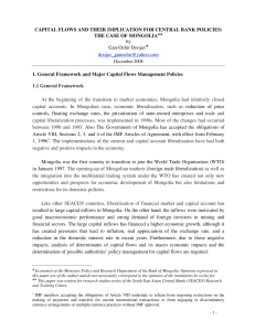 CAPITAL FLOWS AND THEIR IMPLICATION FOR CENTRAL BANK